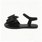 Cute Fabric Bow Elastic Back Strap Sandals for Beach & Casual Summer Outfit