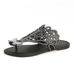 Women's Rhinestone Embellished Butterfly Flat Sandals